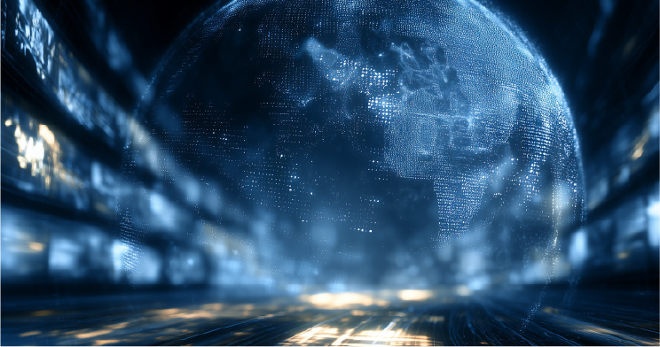 Illuminated globe visual representing global content delivery (placeholder)